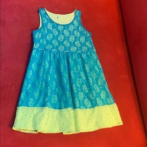 Blue and Lime Lace Dress